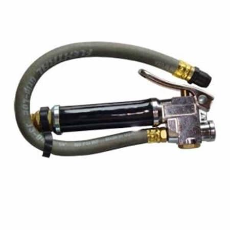 Interstate Pneumatics Heavy Duty Inflator 10-120 PSI w/ 12 Inch Red Rubber Hose Whipend & Straight-In Tapered TF5146